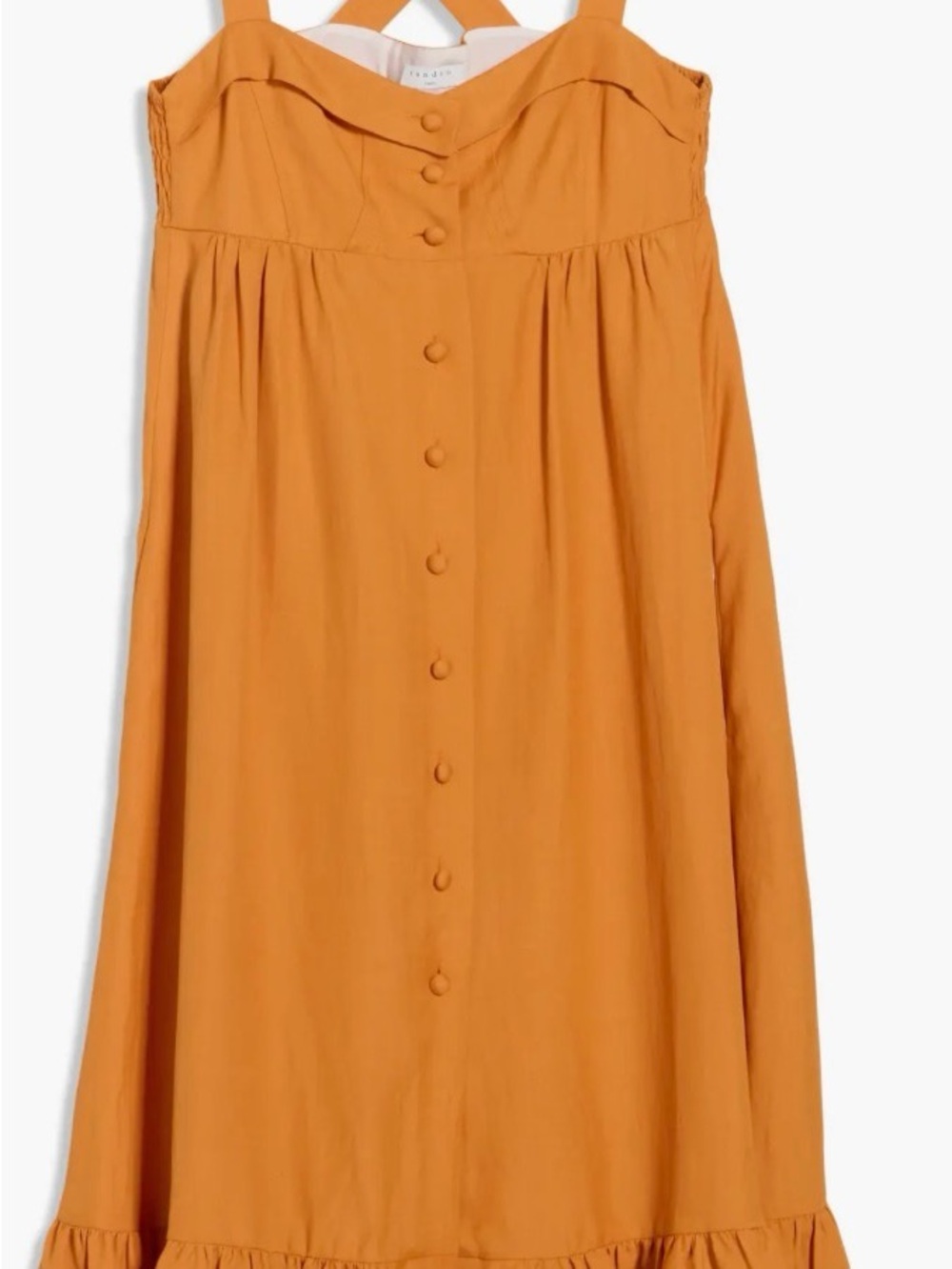 Sandro Orange Cross-Back Dress with Button Front - Picture 2 of 8